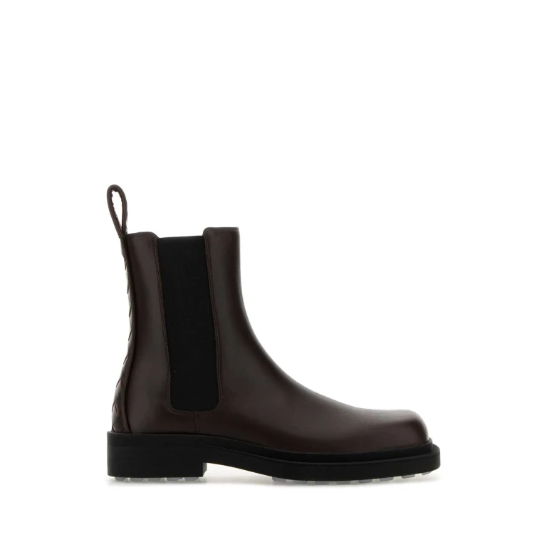 Bottega Veneta Dark Brown Leather Chelsea Ben Ankle Boots