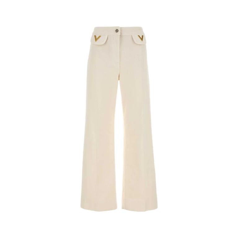 Valentino Garavani Ivory Denim Jeans Avorio Exterior: Cotton - Women