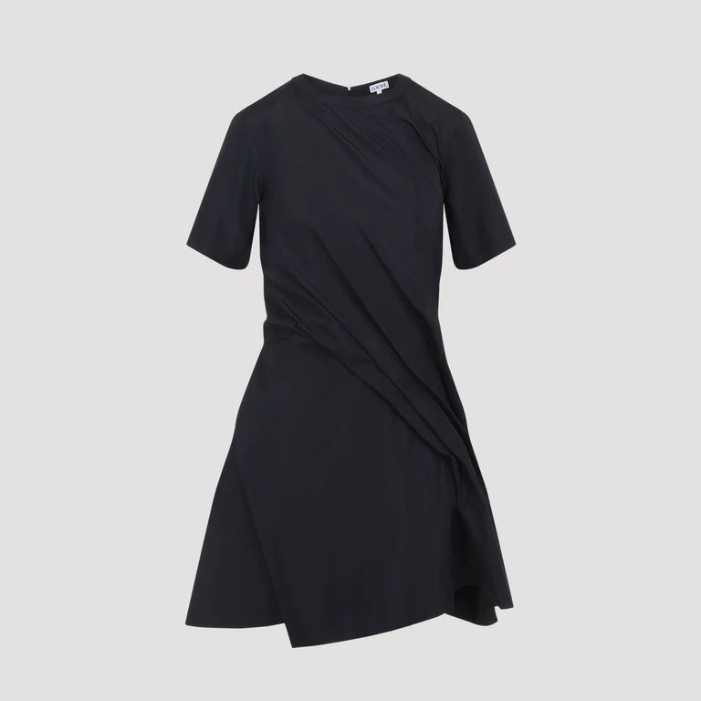 Loewe Twisted Mini Dress Black Polyester Silk - Women