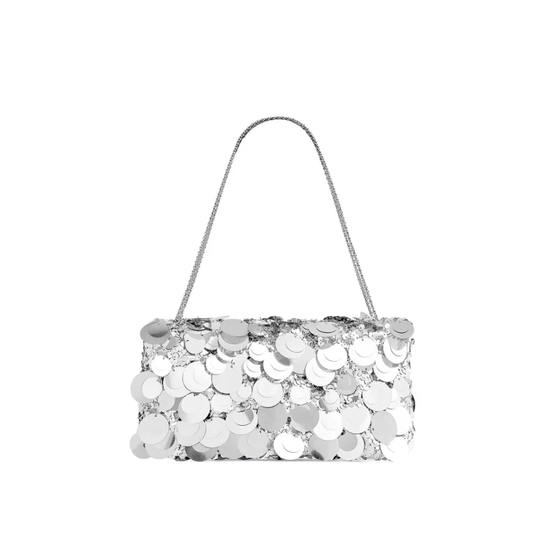 Borsa a spalla con paillettes Rabanne