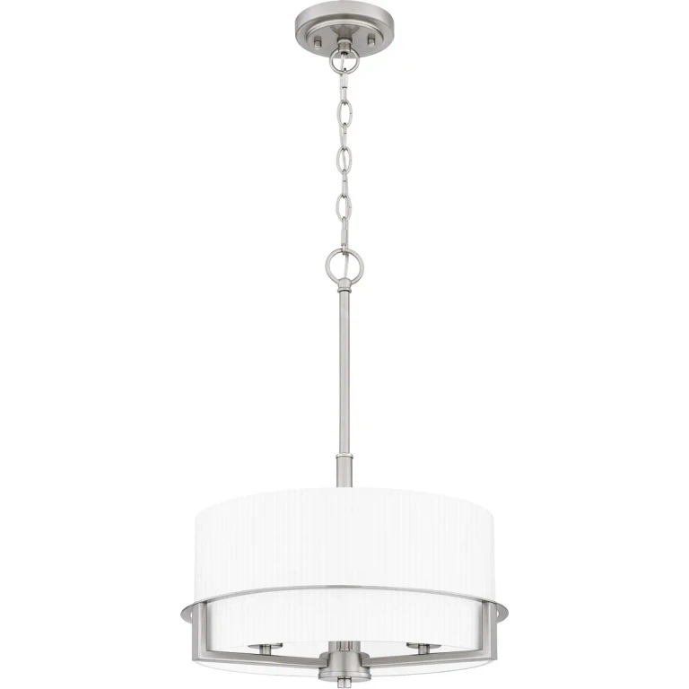 Brushed Nickel Three Light Pendant from the Seymour Collection