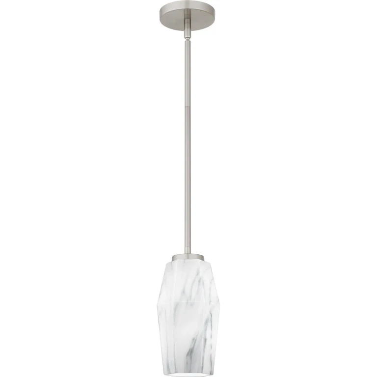 Brushed Nickel One Light Mini Pendant from the Fogel Collection