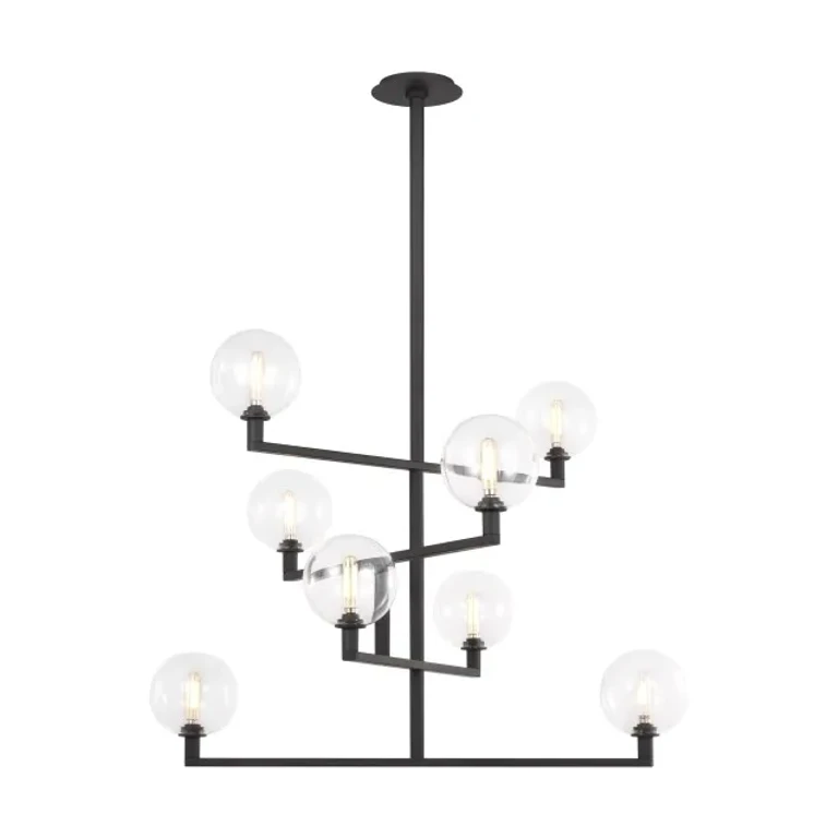 Nightshade Black Eight Light Chandelier from the Gambit Collection