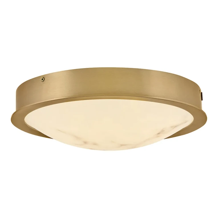 Lacquered Brass LED Flush Mount from the Cava Collection