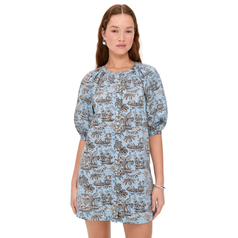 Vestido corto STAUD Vincent Sky Toile