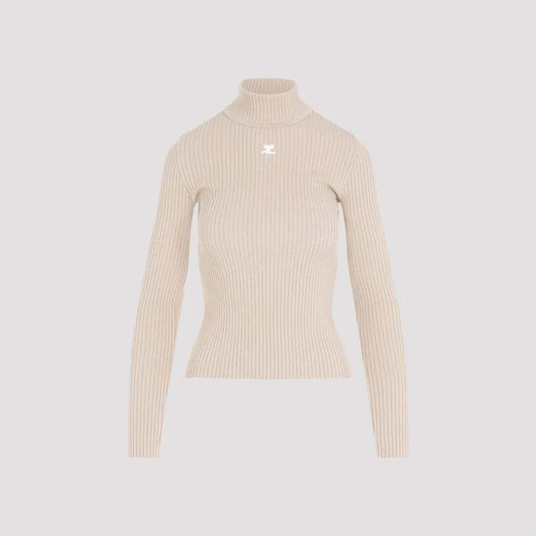 COURREGES - Courrèges Roll Neck Ribbed Jumper