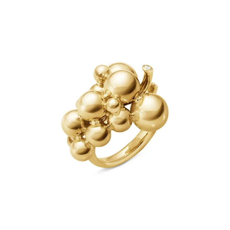 Georg Jensen 18K Yellow Gold Moonlight Grapes Cluster Ring