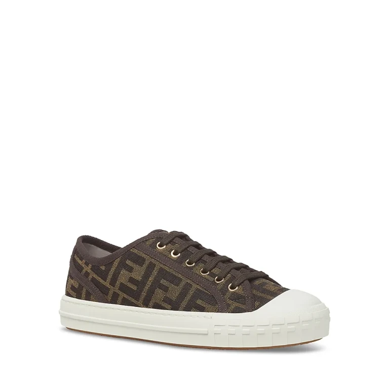 Fendi Women's Domino Ff Fabric Low Top Sneakers