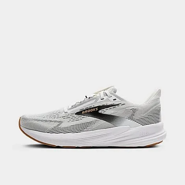 Brooks Men's Revel 8 Running Shoes in White/Black/Oak Buff Size: 7.5