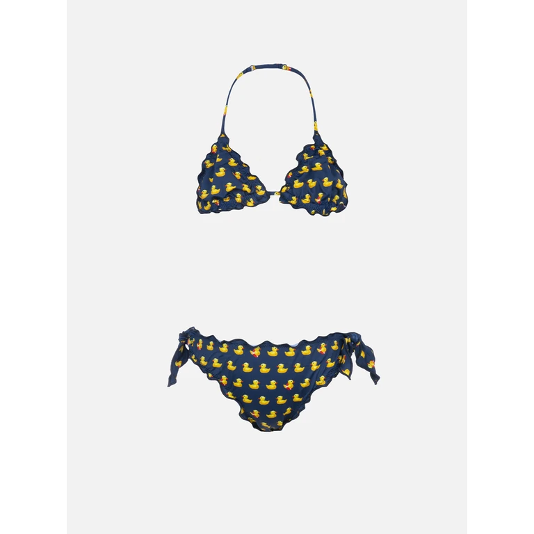 Mc2 Saint Barth Cris Classic Triangle Bikini With Ducky Print Blue