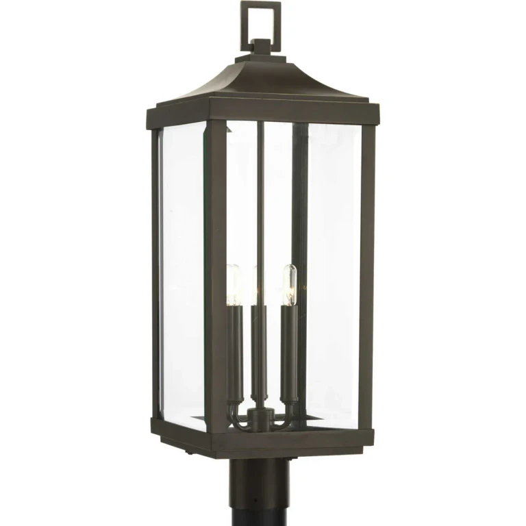 Antique Bronze Three Light Post Lantern from the Gibbes Street Collection