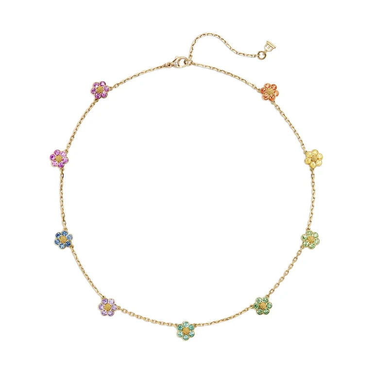 Temple St. Clair 18K Yellow Gold Fj Multi Gemstone & Diamond Rainbow Fiori Collar Necklace, 16-18