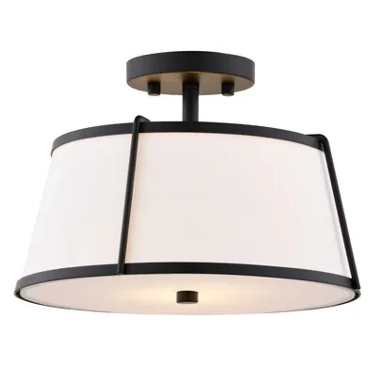 Matte Black Semi-Flush Mount from the Marion Collection
