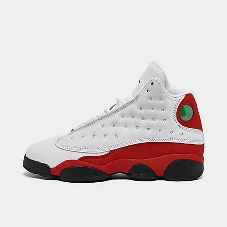 Jordan Big Kids Air Retro 13 Basketball Shoes in White/Black/True Red Size: 3.5