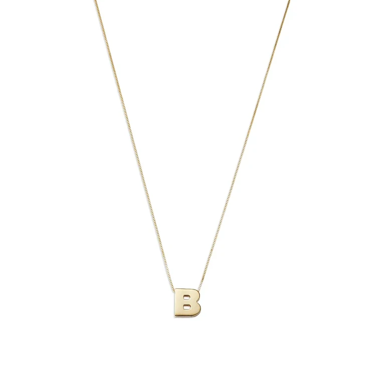 Initial Pendant Necklace in 14K Yellow Gold, 16
