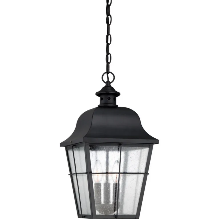 Millhouse 3-Light Outdoor Hanging Lantern in Mystic Black