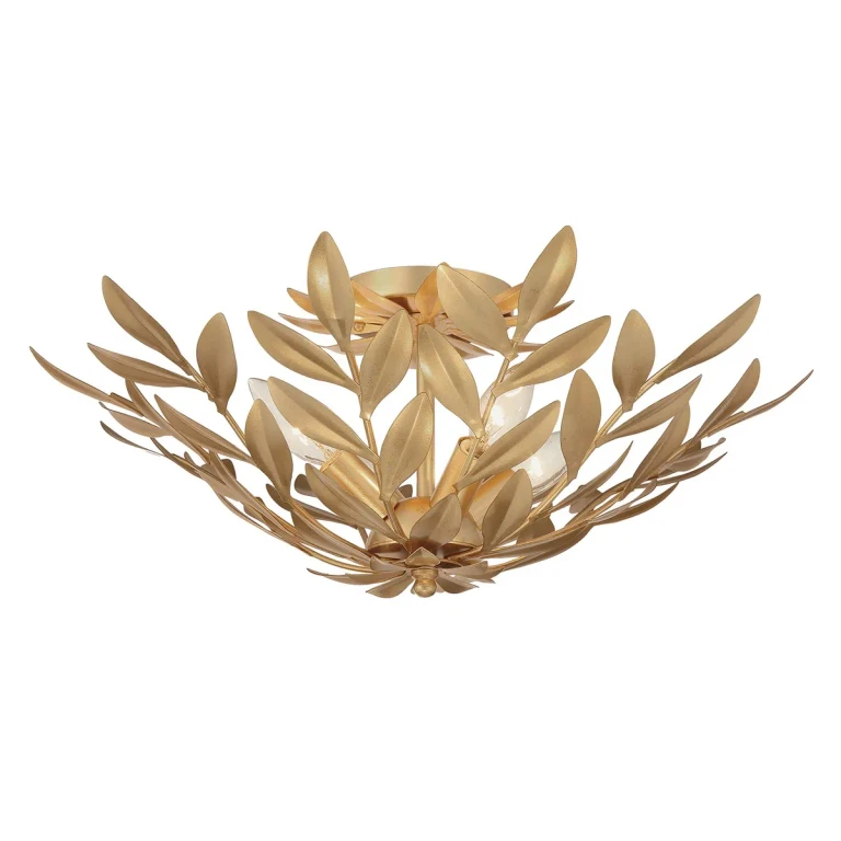 Antique Gold Semi Flush Mount from the Broche Collection