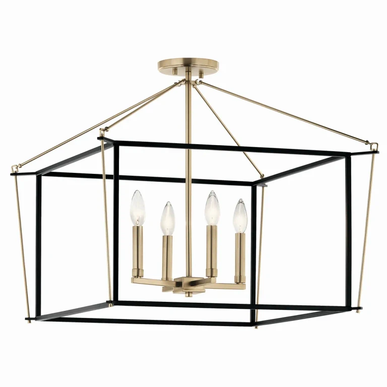 Champagne Bronze Four Light Semi Flush Mount from the Eisley Collection