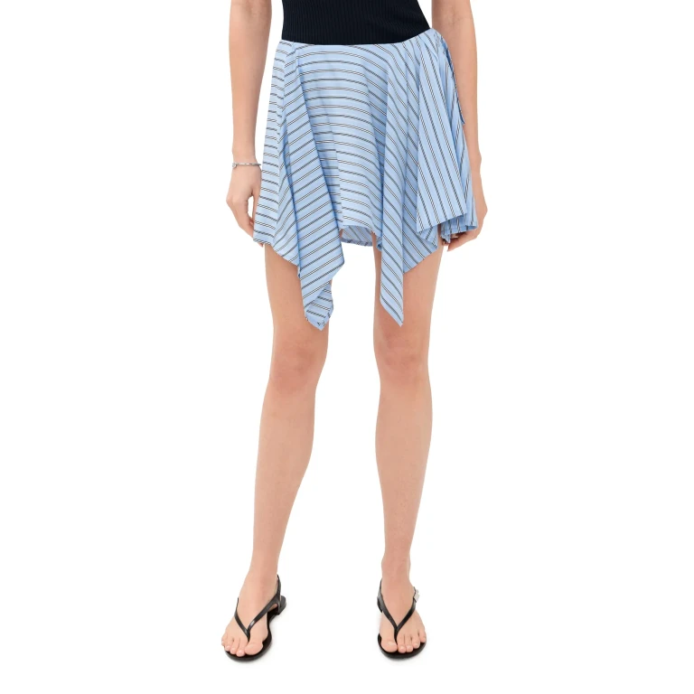 IRO Utalia Skirt Blue Left Bank Stripe 38