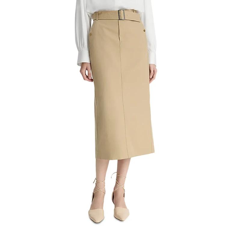 Vince Belted Midi Skirt