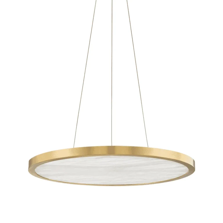Aged Brass LED Pendant from the Eastport Collection