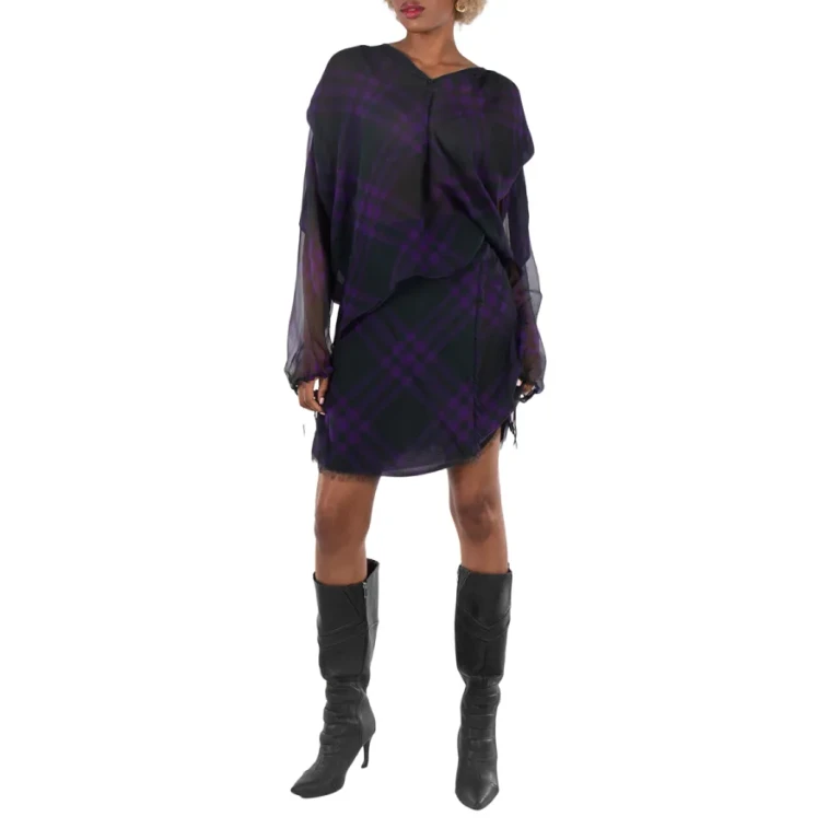 Burberry Check Pattern Silk Blouse