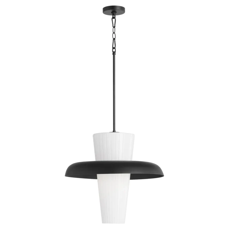 Matte Black One Light Pendant from the Mallory Collection