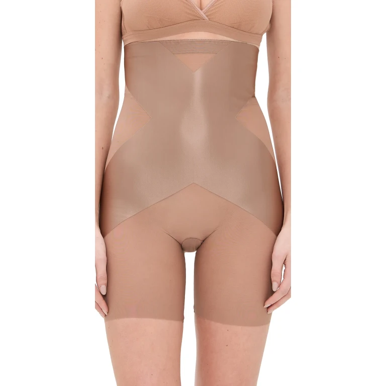 SPANX High-Waisted Booty-Lifting X Mid Thigh Shorts Very Black M