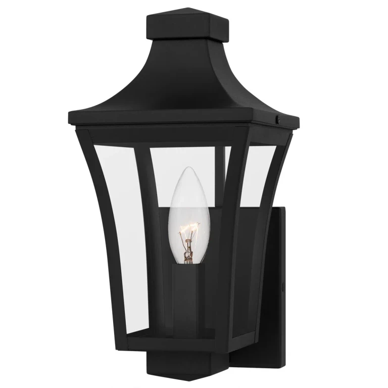 Earth Black Outdoor Wall Lantern from the Quentin Collection