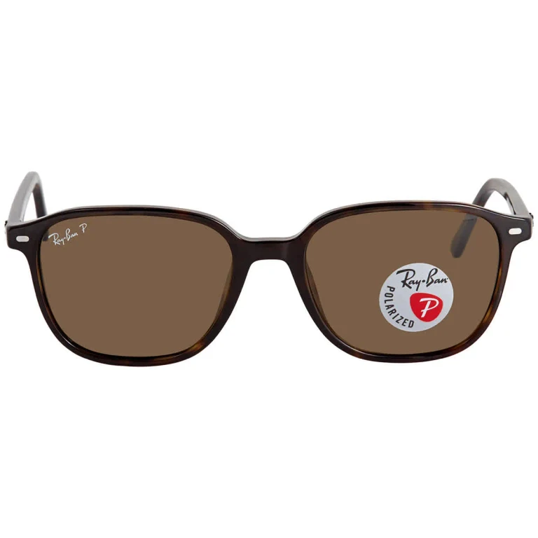 Ray Ban Leonard Polarized Brown Square Unisex Sunglasses RB2193 902/57 53