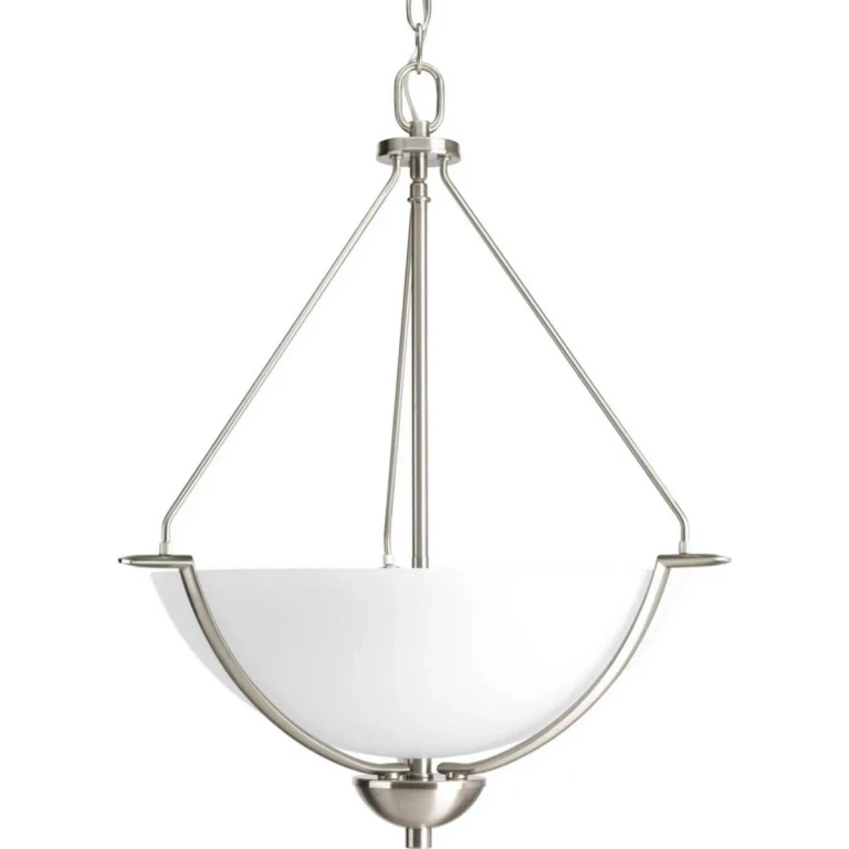 Brushed Nickel Three Light Pendant from the Bravo Collection