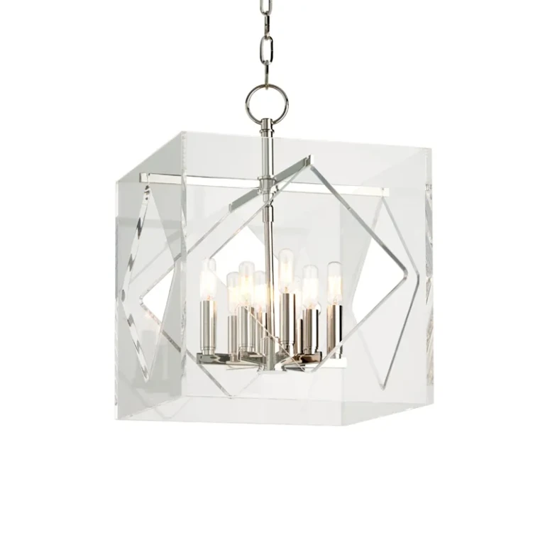 Polished Nickel Eight Light Pendant from the Travis Collection