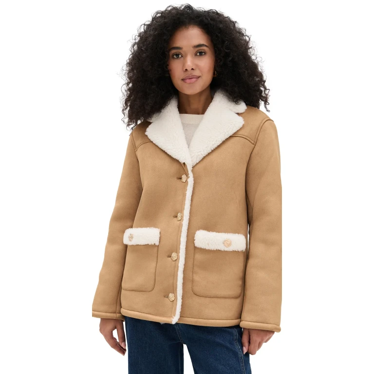 Generation Love Luvia Faux Shearling Jacket Cork/White XXS
