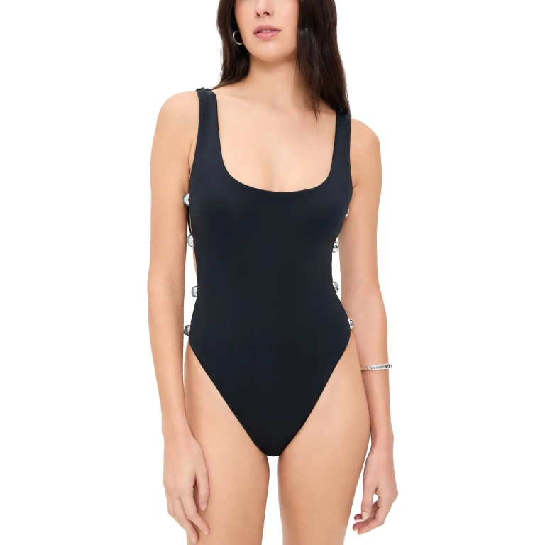 SIMKHAI Mona Scoop Neck One Piece Black S