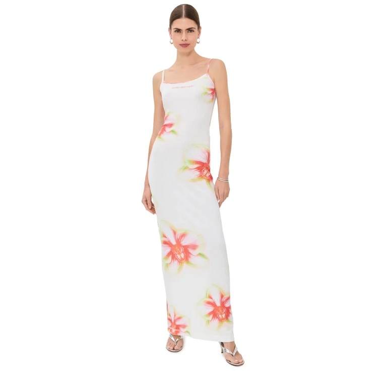 Casablanca Glitch Orchid Soft Ribbed Maxi Dress Glitch Orchid L