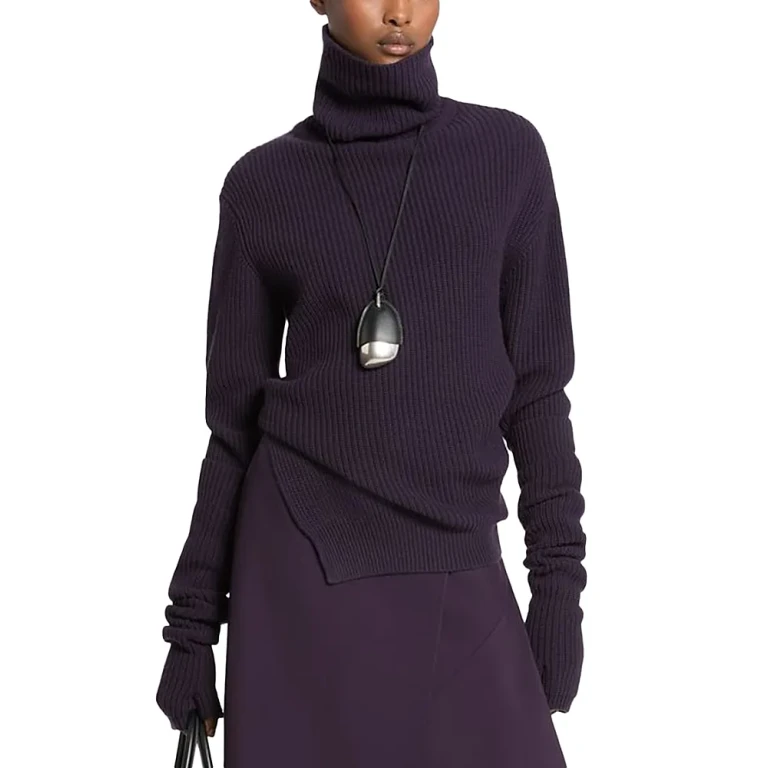 Michael Michael Kors Cashmere Bias Turtleneck Sweater