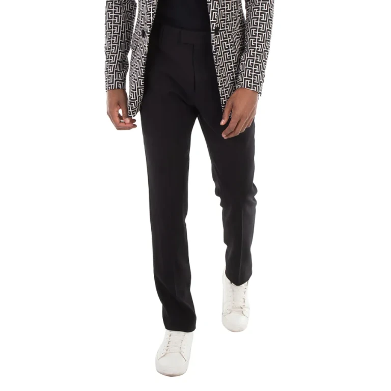 Ami Paris Mens Black Cigarette Tapered Trousers