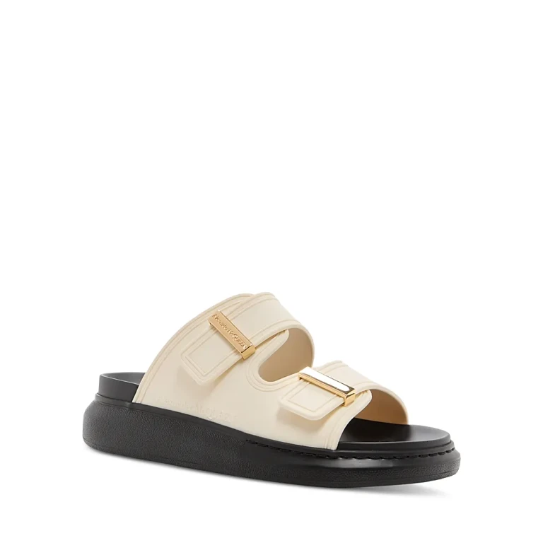 McQueen Women's Leather Slide Sandals