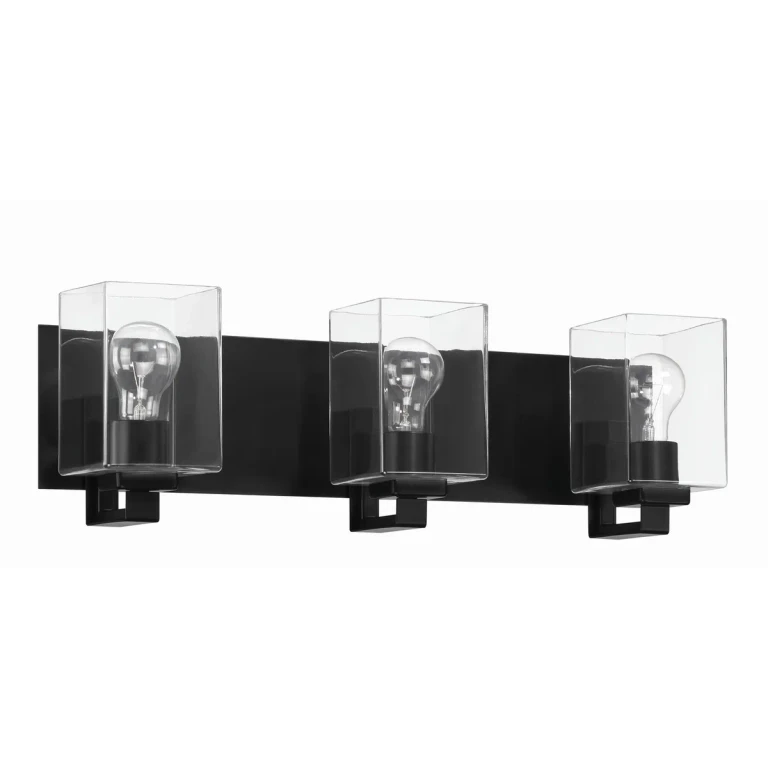 Flat Black Three Light Vanity from the McClane Collection