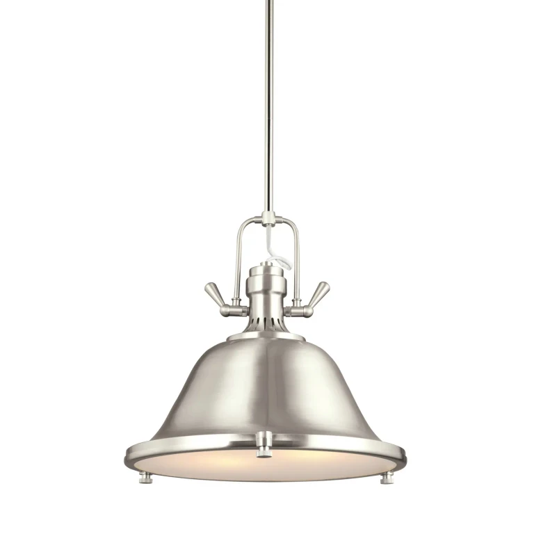 Brushed Nickel Two Light Pendant from the Stone Street Collection
