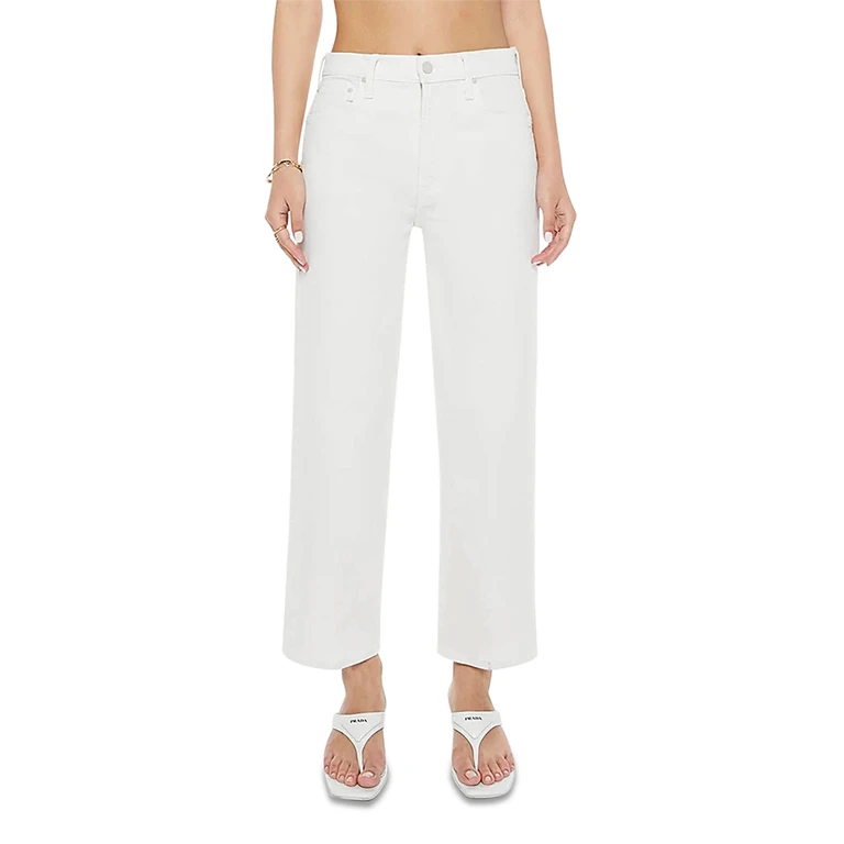 MOTHER Petite Lil Rambler Zip Ankle Jeans Cream Puffs 29