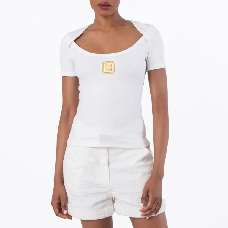 Balmain PB Logo Embroidered T-Shirt