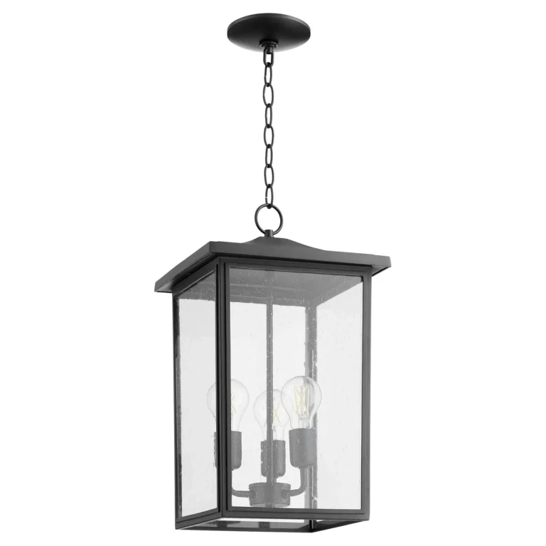 Textured Black Three Light Pendant from the Riverside Collection
