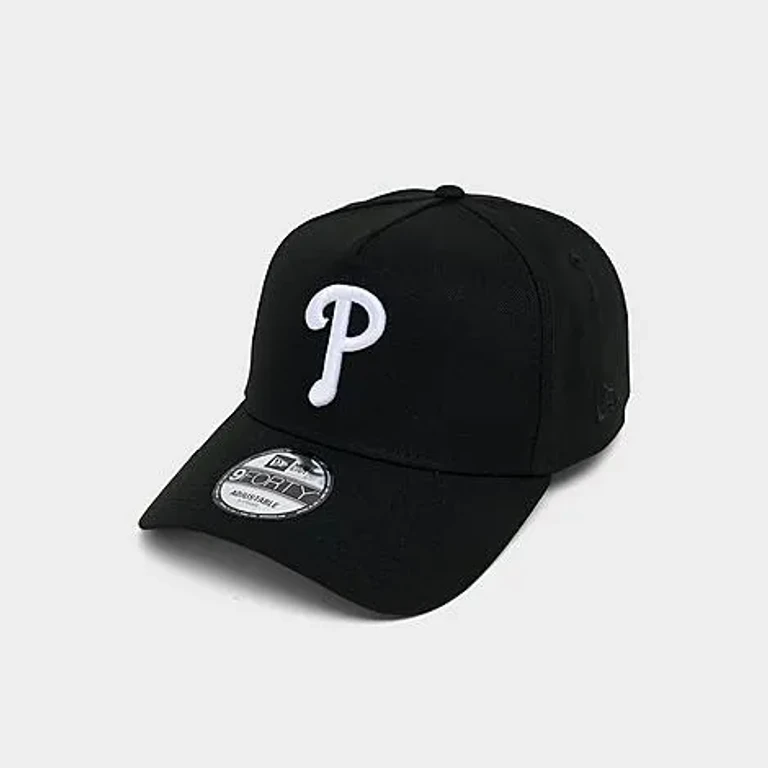 New Era Philadelphia Phillies MLB 9FORTY A-Frame Monochrome Snapback Hat in Black/White