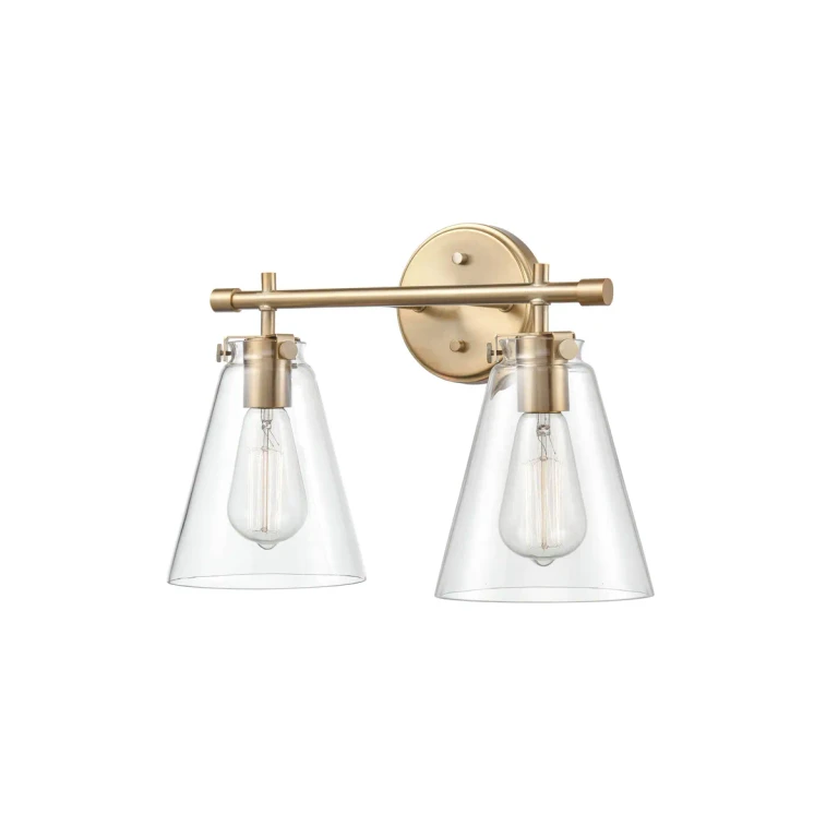 Millennium 2-Light Bathroom Vanity Light in Modern Gold
