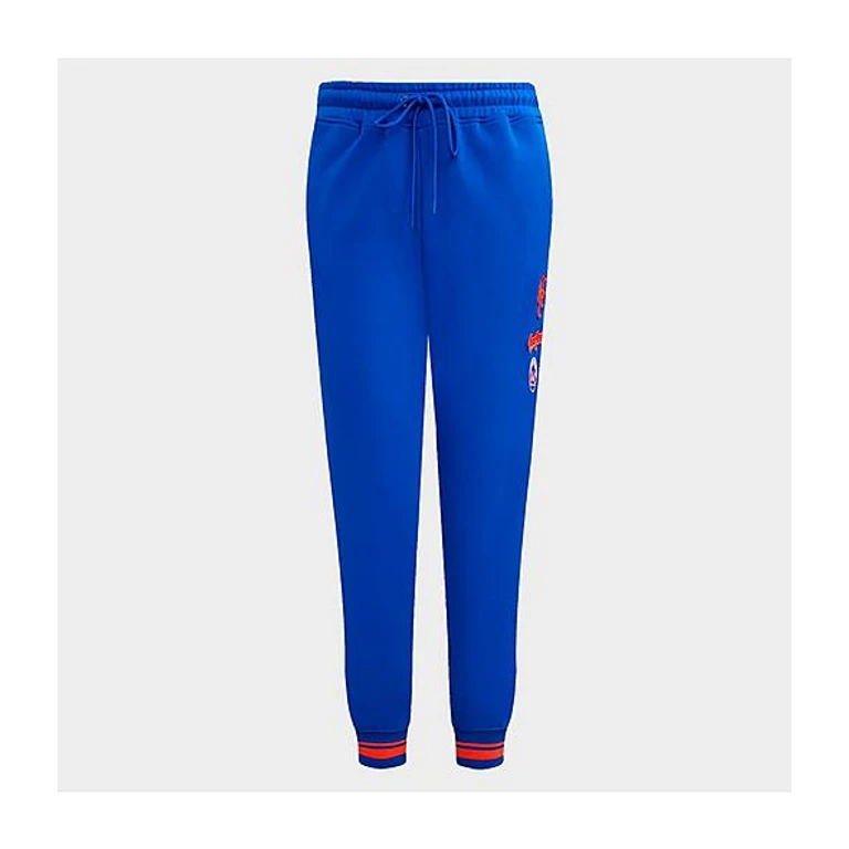 Pro Standard Women's New York Mets MLB Retro Classic Fleece Jogger Pants in Royal/Orange/Royal Size: XS