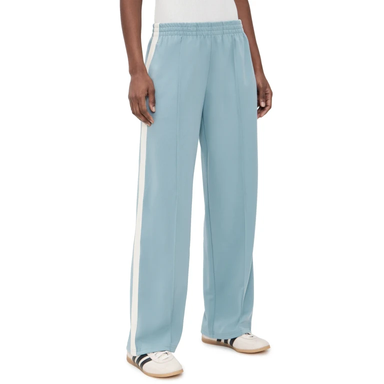 THE GREAT. The Wide Leg Track Pants Robin Blue 0