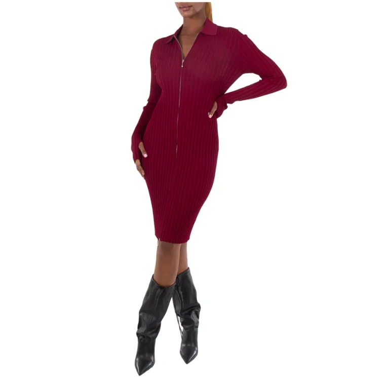 Burberry EKD Ribbed- Knitted Long Sleeve Dress