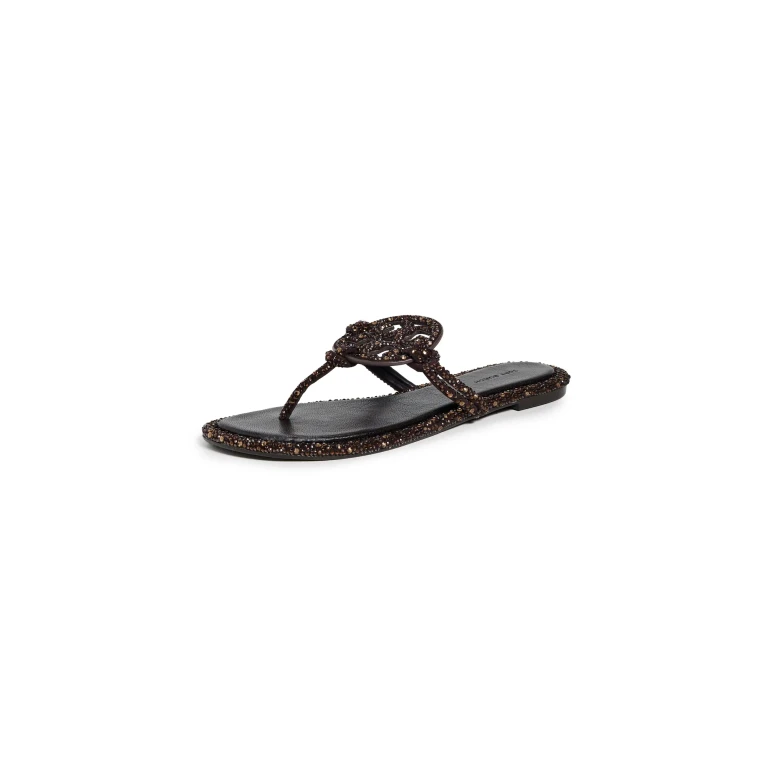 Tory Burch Miller sandalen met knoop en kristallen Cocoa 7