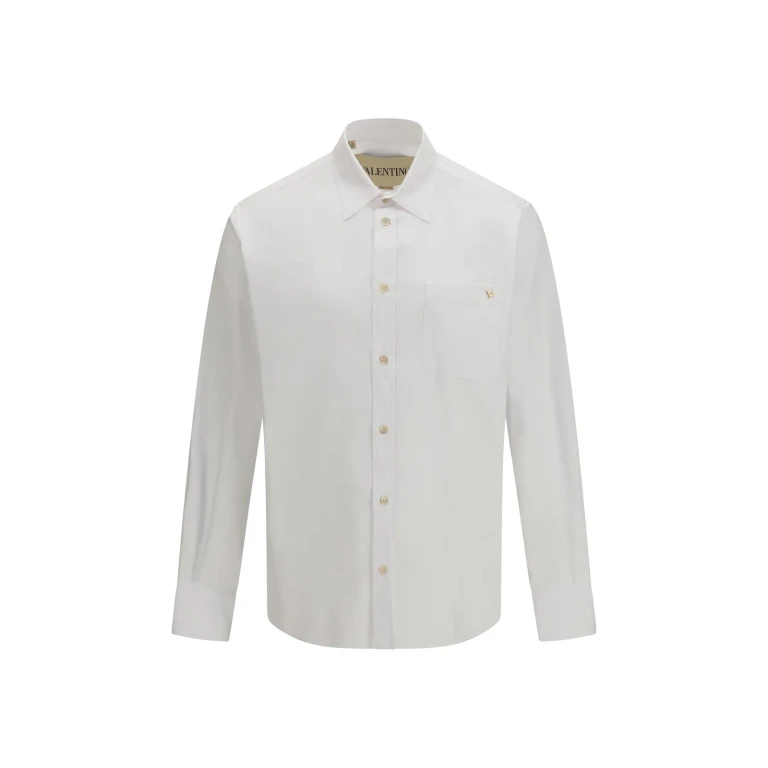 Valentino Light Cotton Oxford Shirt With Vgold
